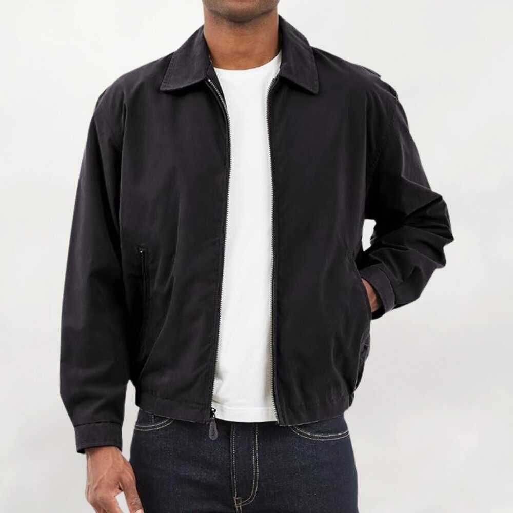 NWT - London Fog Auburn Light Weight H20-Resistant Zip Front Golf Jacket-Black